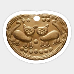 Golden Inca Cats pendant Sticker